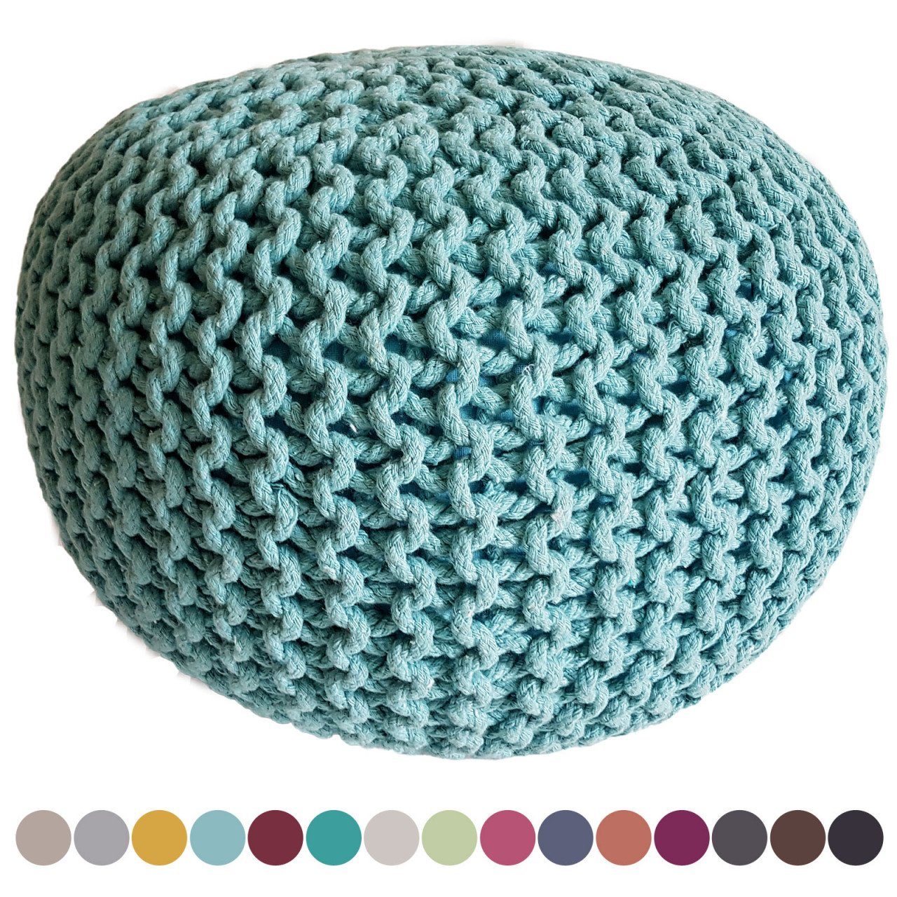 Sessel cm Sitzpuff Strickhocker Sitzmöbel Sitzpouf Ø soma Soma Grobstrick-Optik Pouf Pouf, Stuhl 45 Sessel Sitzplatz