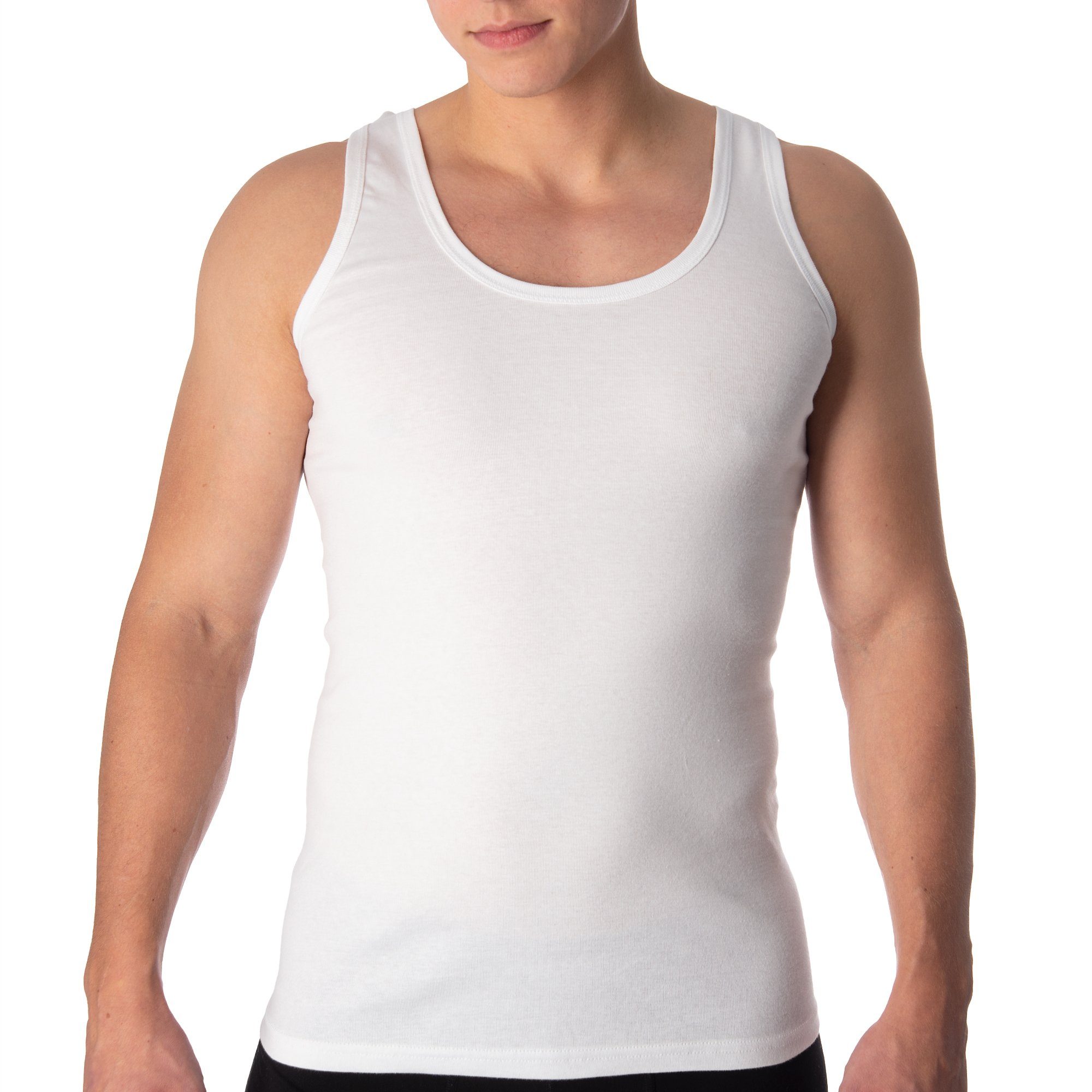 Black Snake Achselhemd classic (2-St) Feinripp Unterhemd Set ohne Seitennähte Weiß | Unterhemden