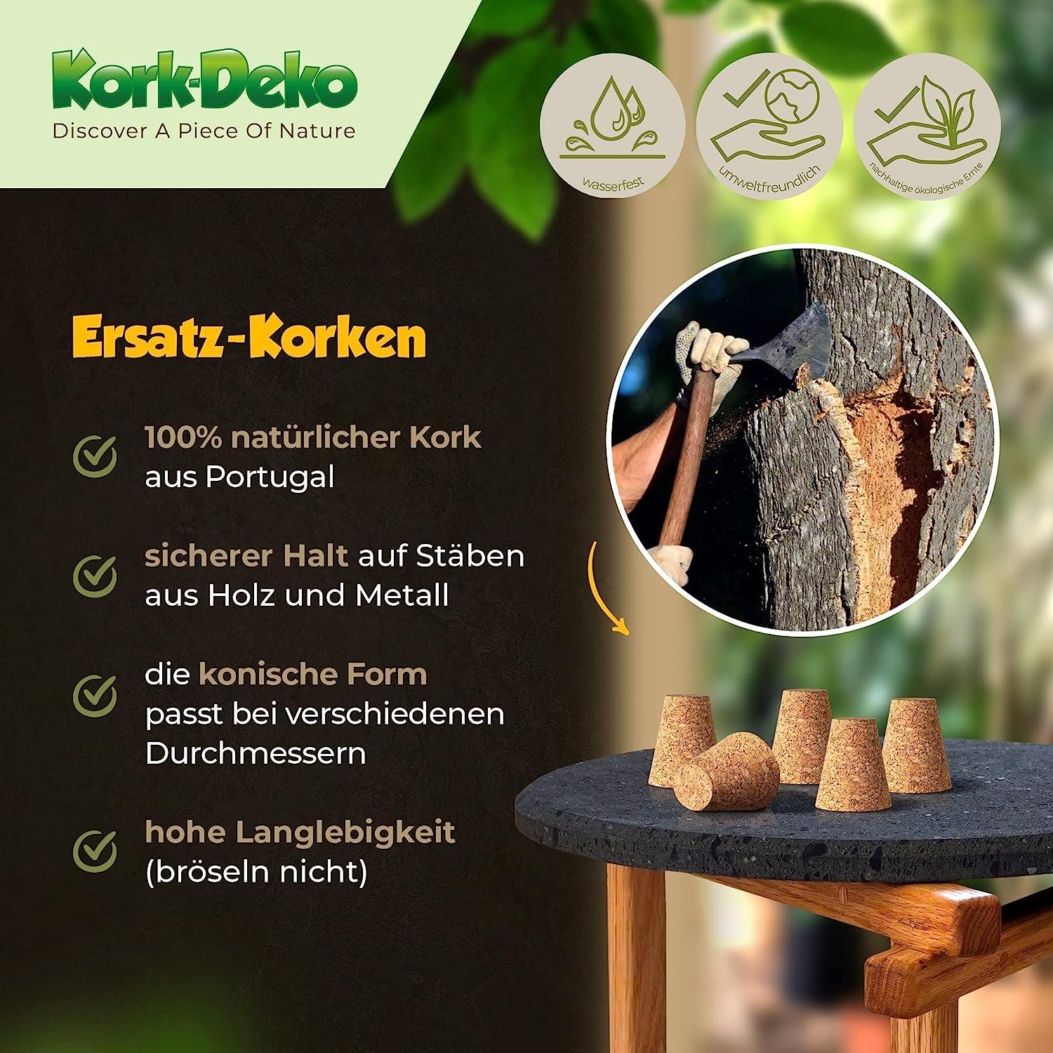 Kork-Deko.de Rosenbogen Rosenbogen 5er-Pack Korken zum Aufstecken von Lauschaer-Rosenkugeln