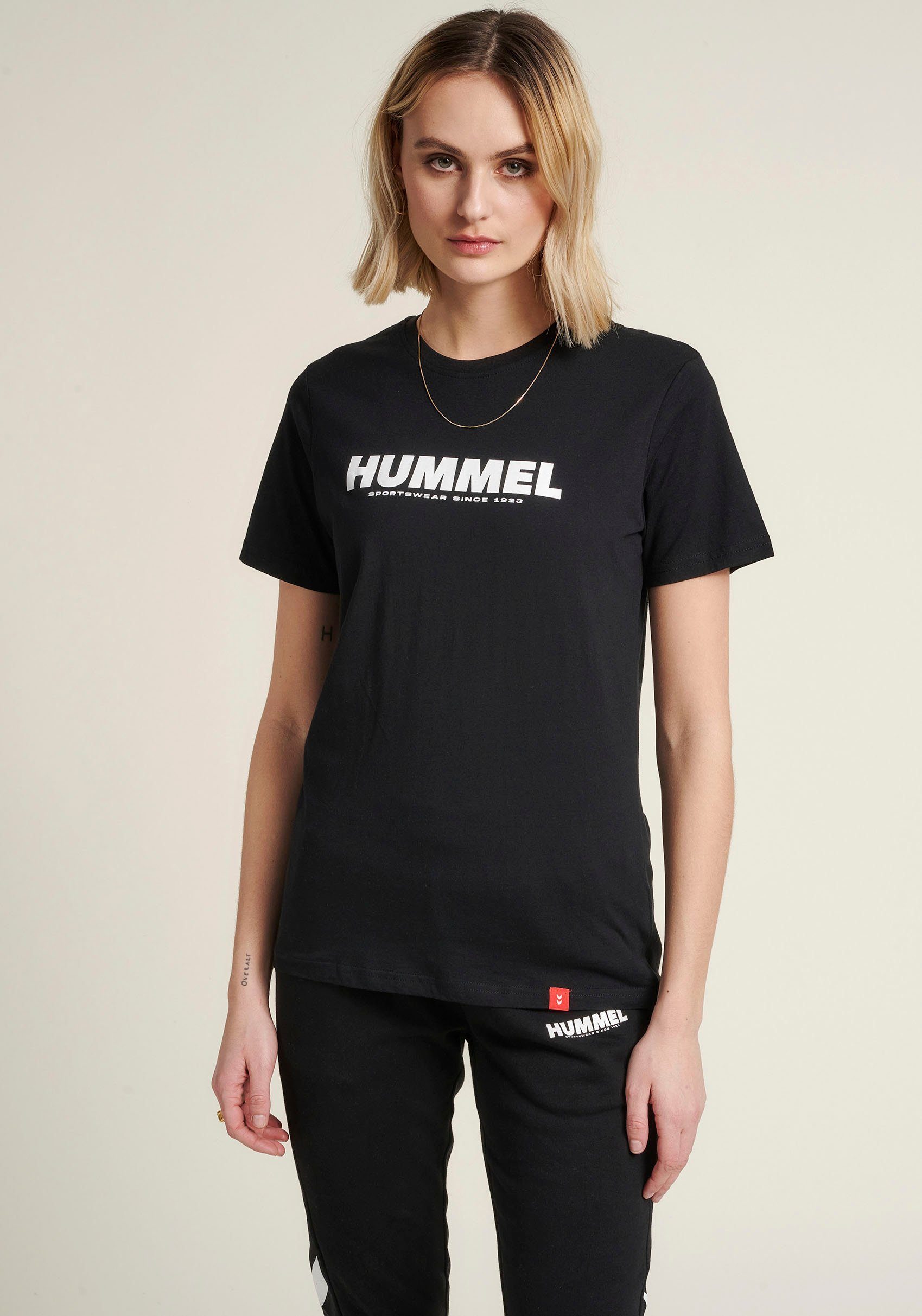 hummel Print Logo T-Shirt mit schwarz