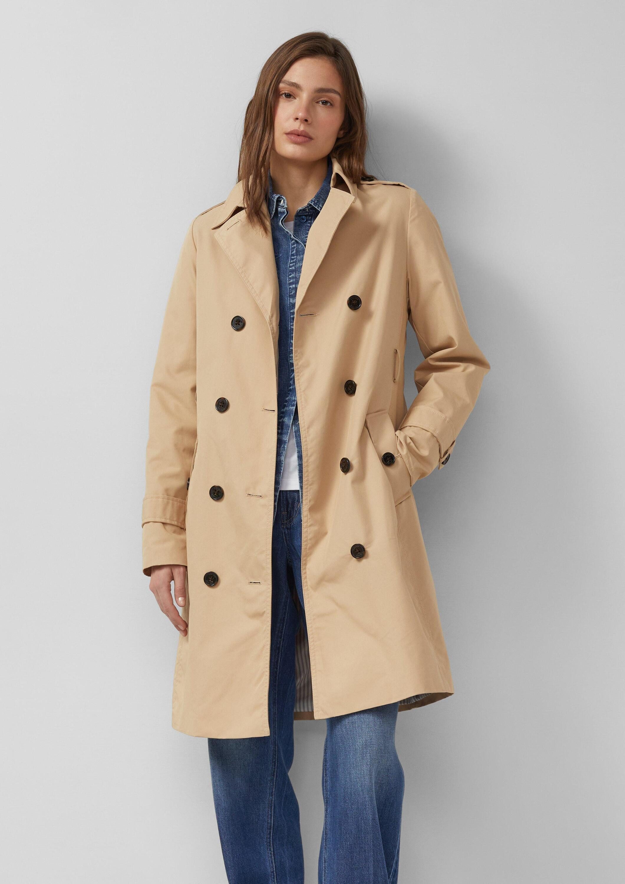 s.Oliver Trenchcoat Outdoor-Mantel Wasserabweisender Trenchcoat im Slim Fit
