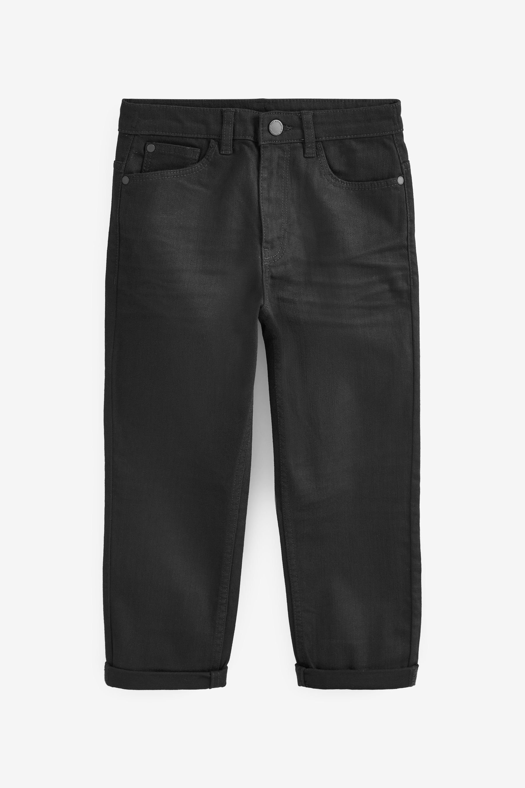Next Loose-fit-Jeans Loose Fit Jeans mit fünf Taschen (1-tlg) Black Denim