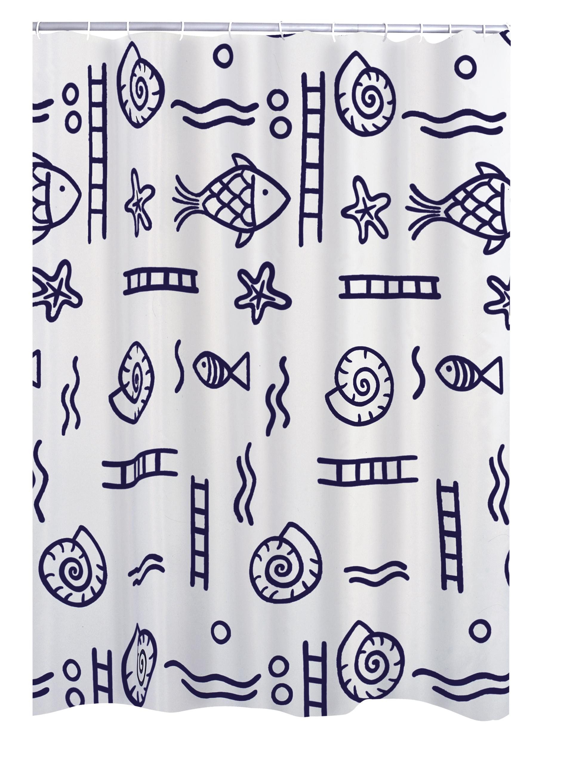 Ridder Duschvorhang Neptun blau Breite 120 günstig online kaufen