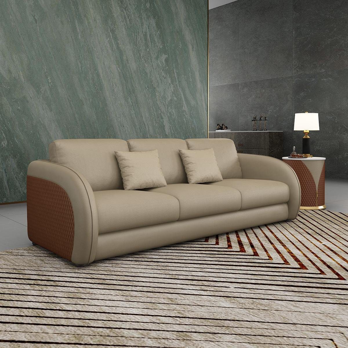 JVmoebel 3-Sitzer, Dreisitzer Couch Polster Design Sofa Moderne 3er Grau