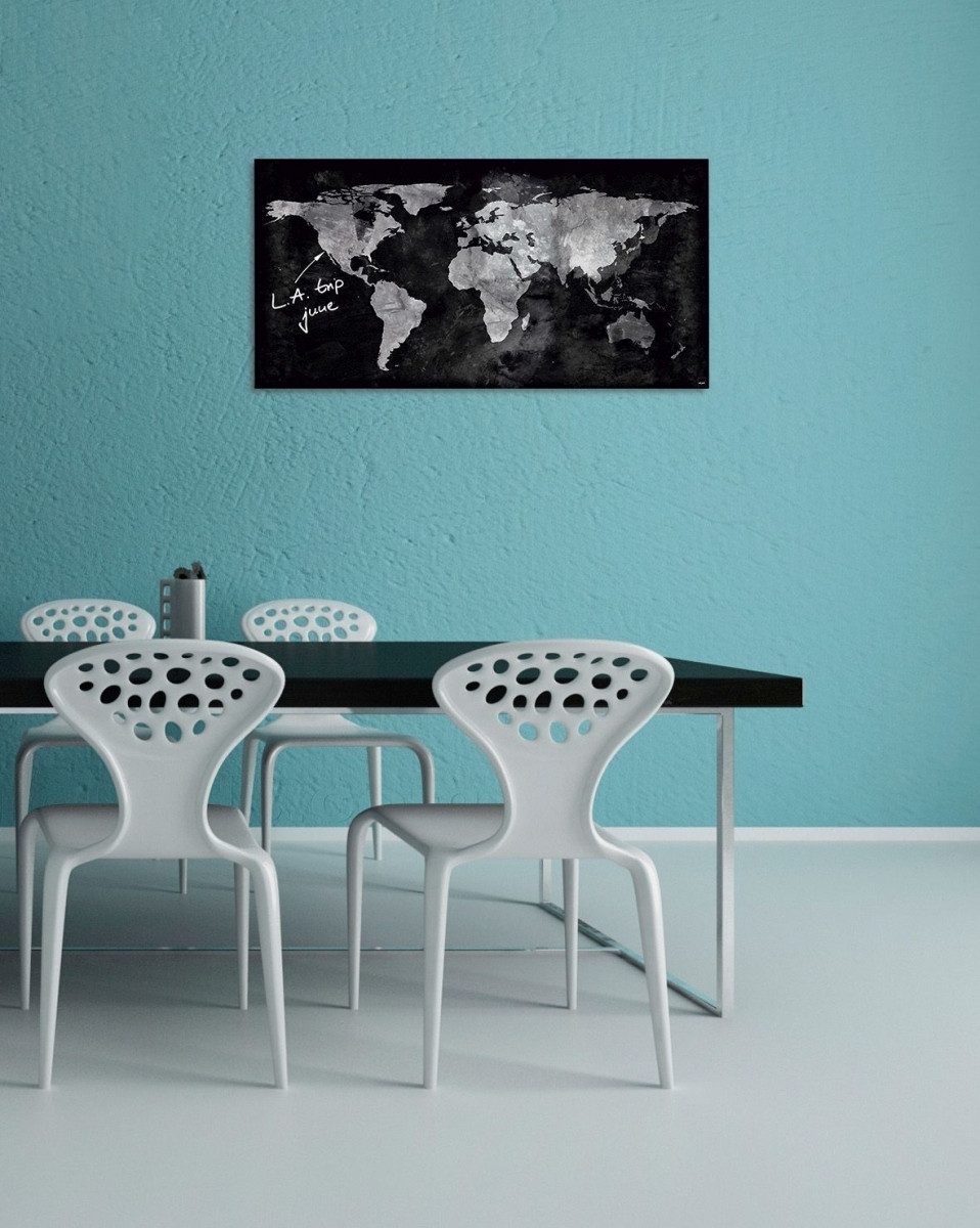 Sigel Wandtafel Glas-Magnetboard artverum Design World-Map 91x46 cm
