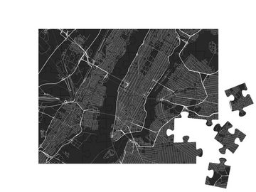 puzzleYOU Puzzle Vektor-Karte von New York mit allen Straßen, 48 Puzzleteile, puzzleYOU-Kollektionen New York