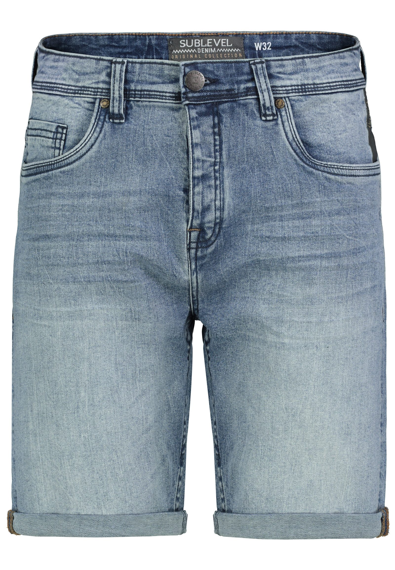 SUBLEVEL Jeansshorts mit Gürtelschlaufen und Umschlag, günstig online kaufen