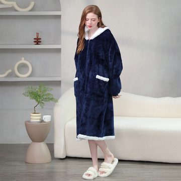 CALIYO Hoodie Hoodie Decke Damen, Warmer Kuschelpullover Decken Blanket Hoodie Weicher Sherpa Deckenpullover mit Kapuze Pullover Sweatshirt