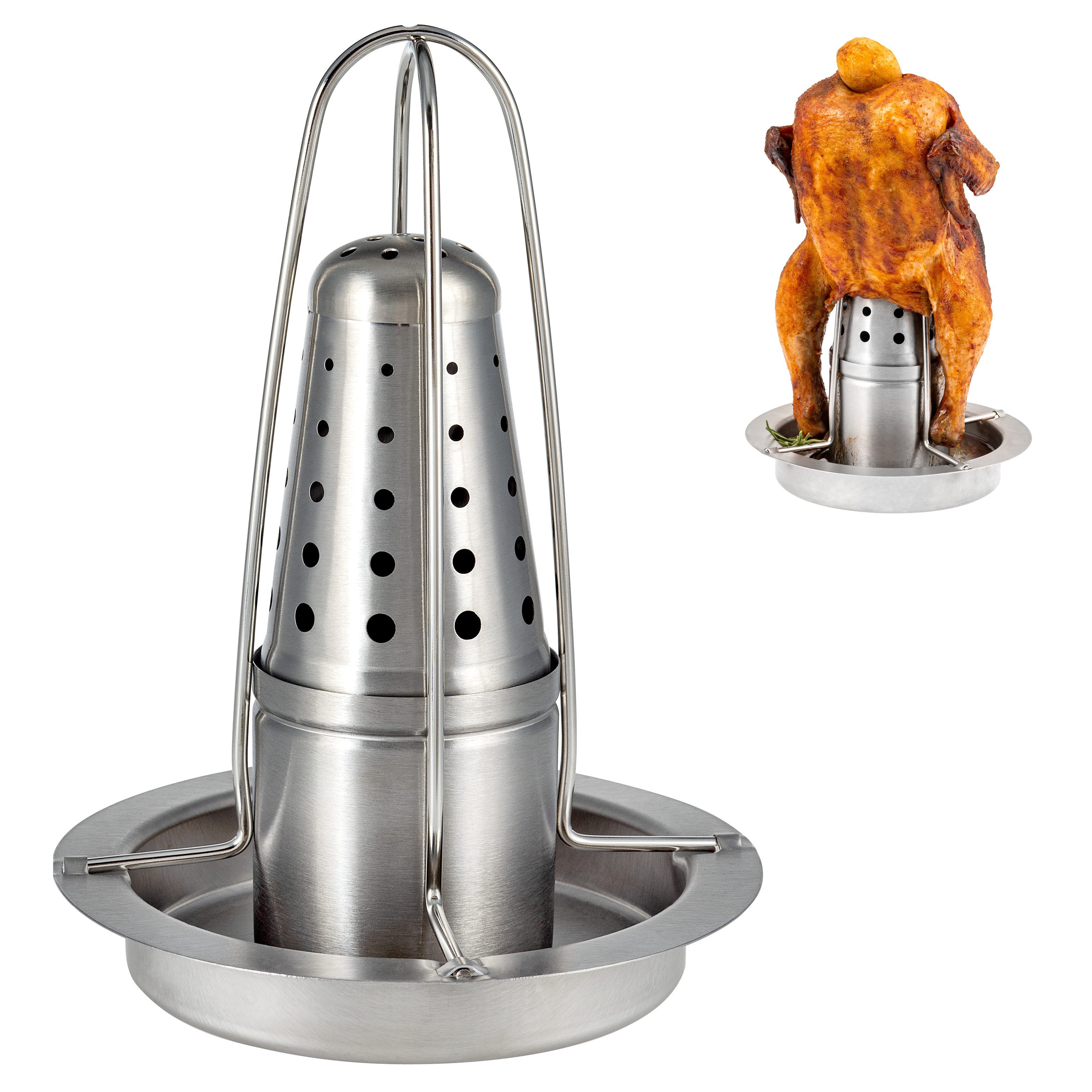 bremermann Hähnchenbräter Hähnchengriller mit Aromabehälter, Hähnchenhalter, Edelstahl, (1-St)