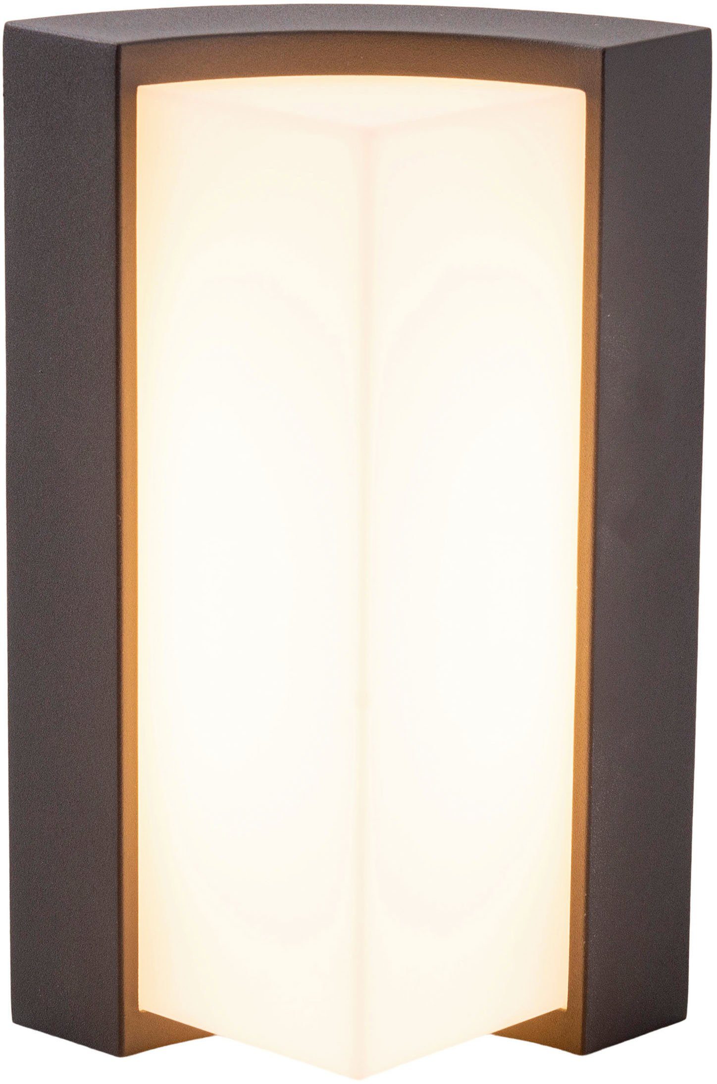 näve LED Außen-Wandleuchte Rico, LED fest integriert, Warmweiß, Wandleuchte, Terrasse, anthrazit, Höhe: 14,8cm, LED warmweiß