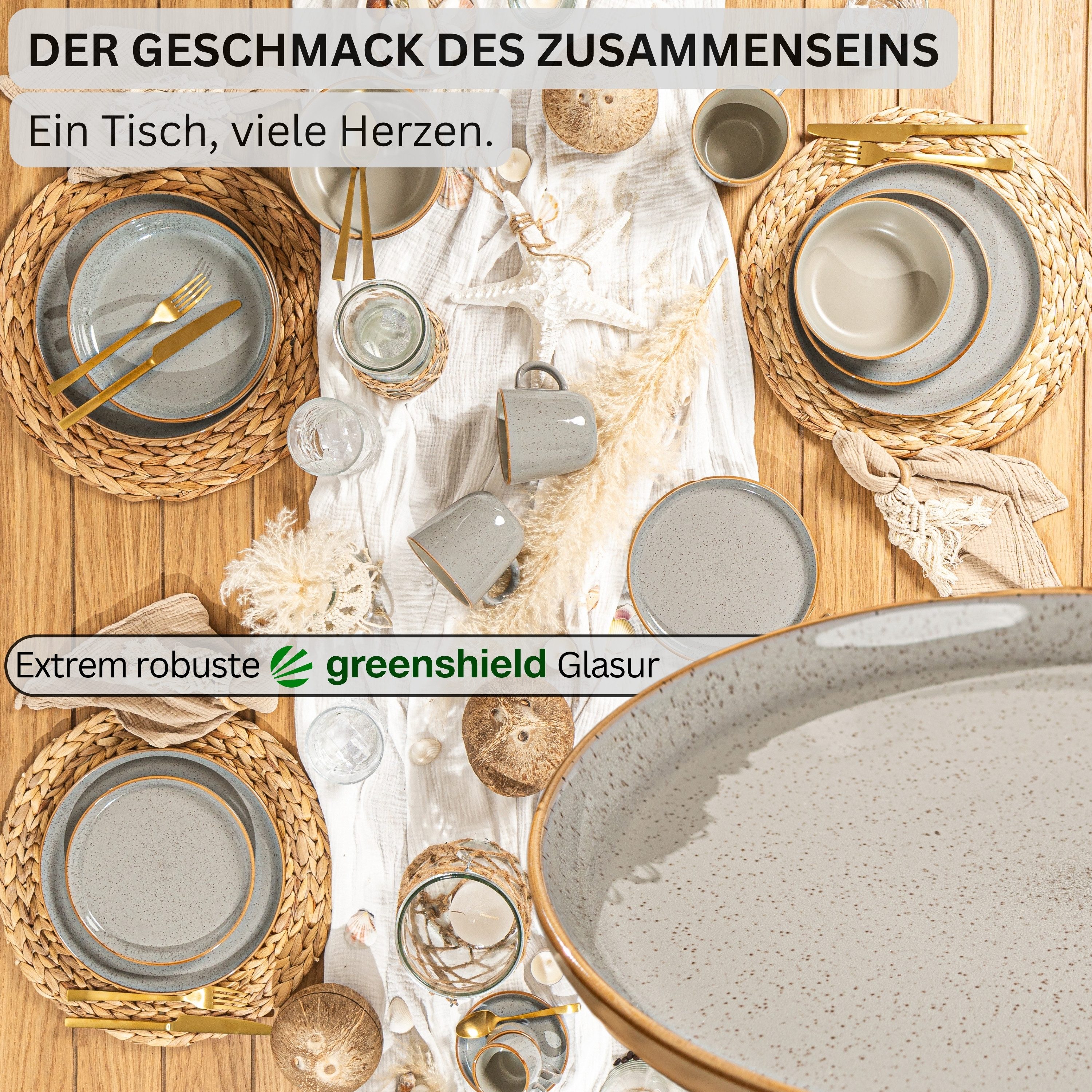 SÄNGER Teller Rio, (6 St), Rio Perlgrau, 6x Dessertteller, Steingut, Handmade, VALUE COLLECTION