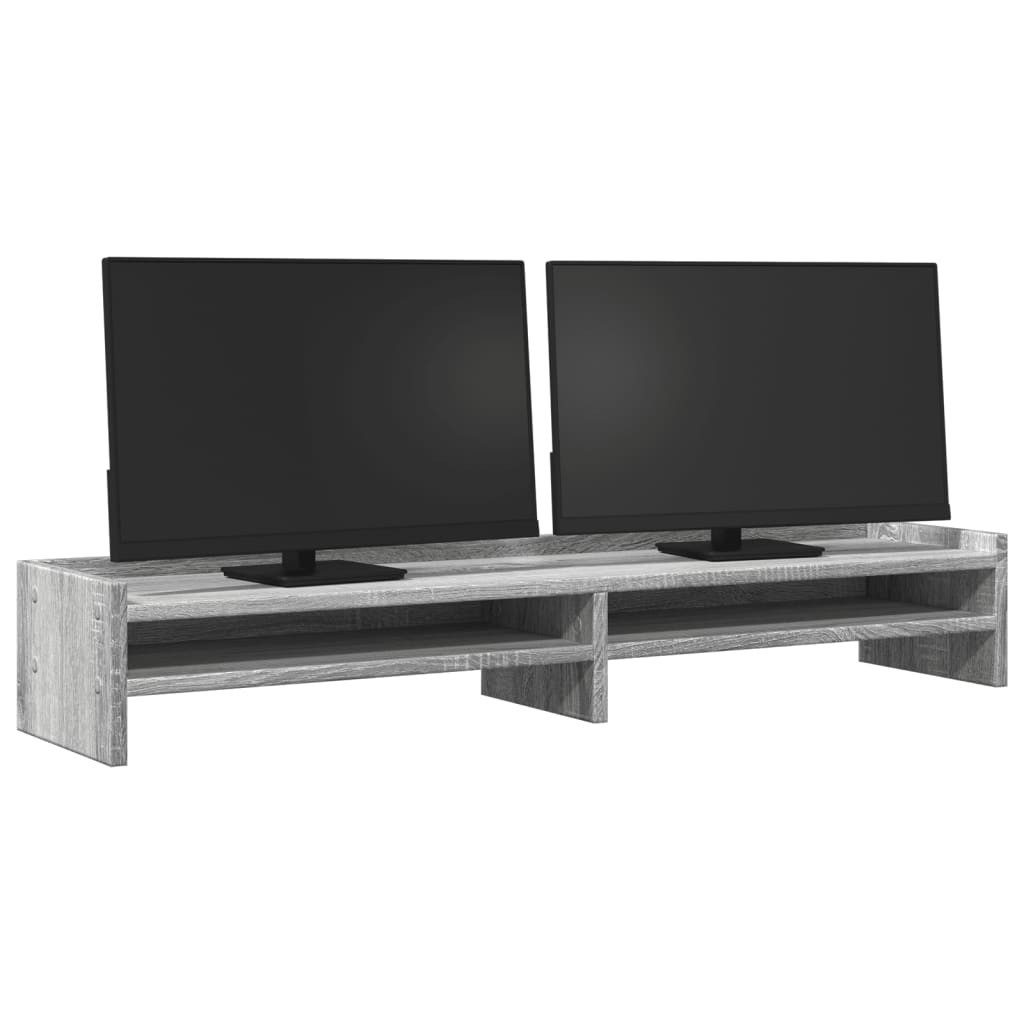 vidaXL Computertisch Monitorständer Grau Sonoma 100x24x16 günstig online kaufen