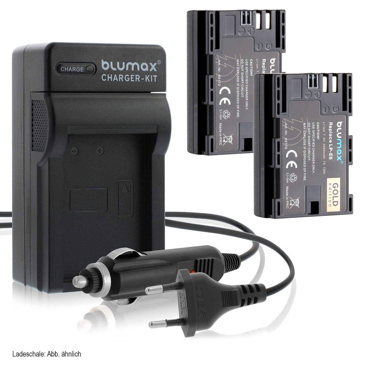 Blumax Set mit Lader für Canon LP-E6 EOS LP-E6N 2040 mAh Kamera-Akku | Kamera-Akkus