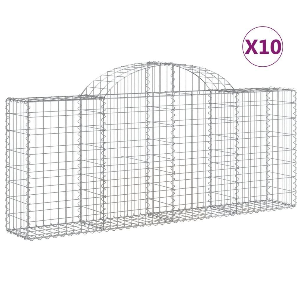 Thumbnail - vidaXL Blumentopf Gabionen mit Hochbogen 10 Stk. 200x30x80/100cm Verzinktes Eisen (10 St)