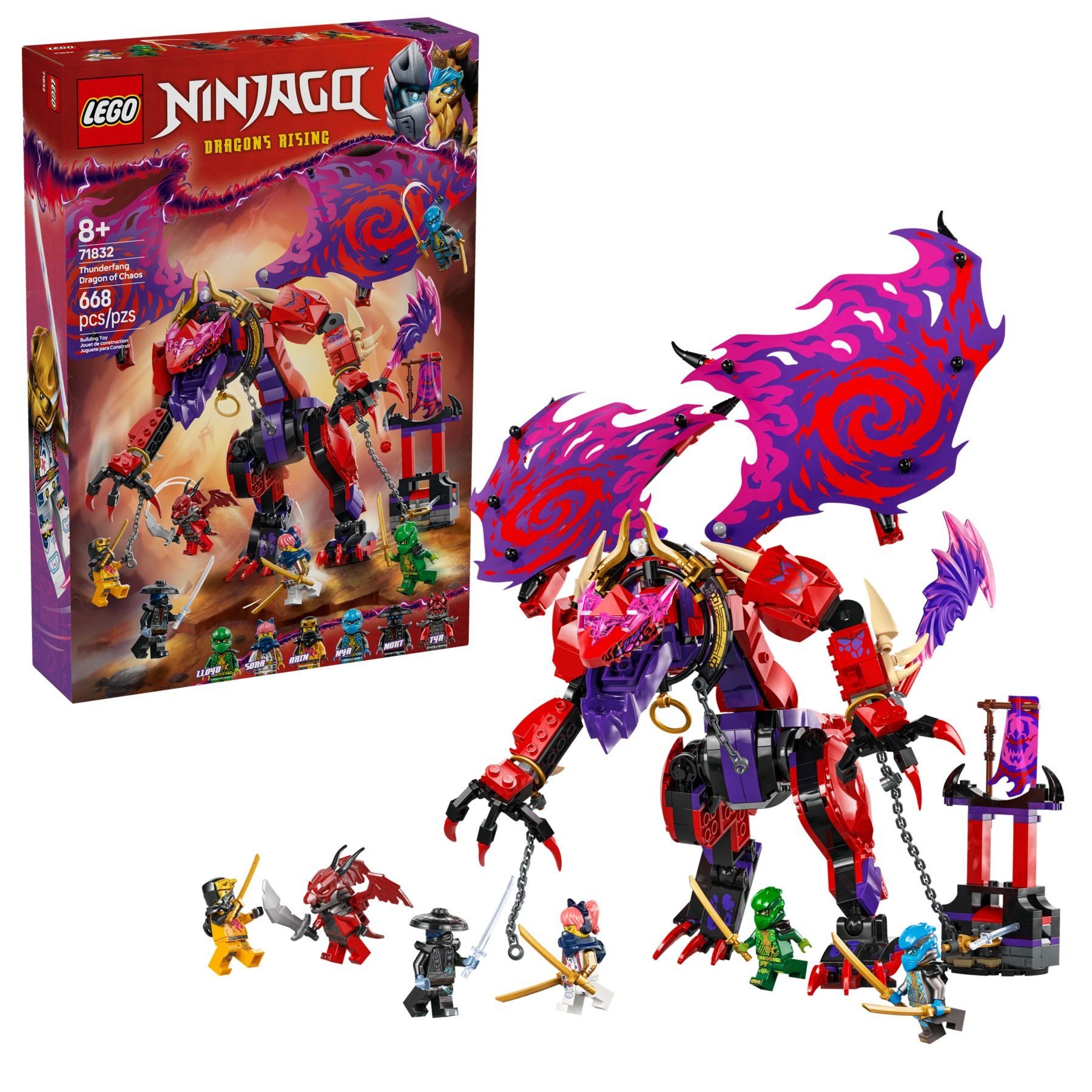 LEGO® Ninjago - Chaosdrache Donnerzahn (71832) Konstruktions-Spielset, (668 St., LEGO 71832)