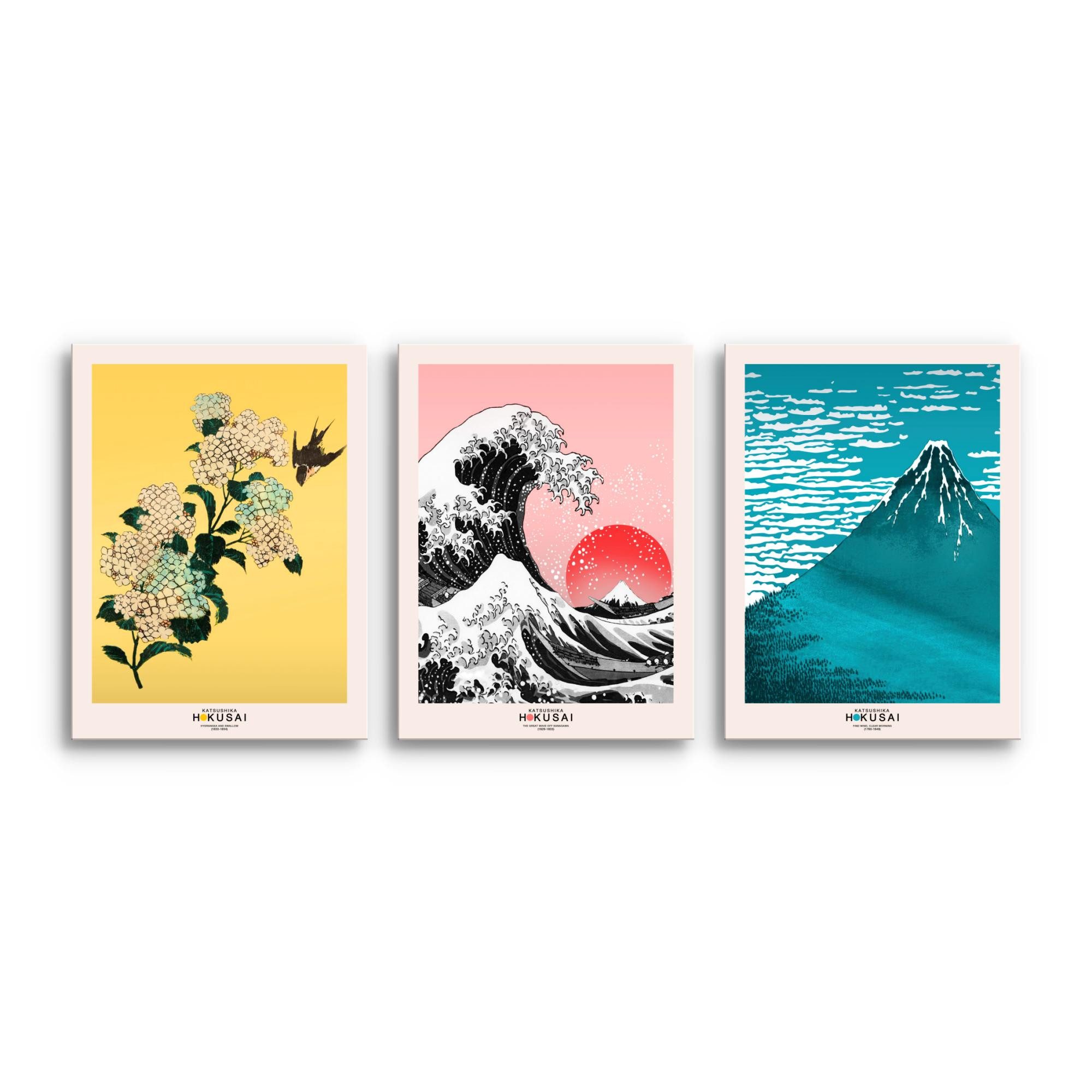 Novart Wandbild Japan Hokusai Abstrakt Wandbilder XXL Wandbild Wand Deko Bi günstig online kaufen