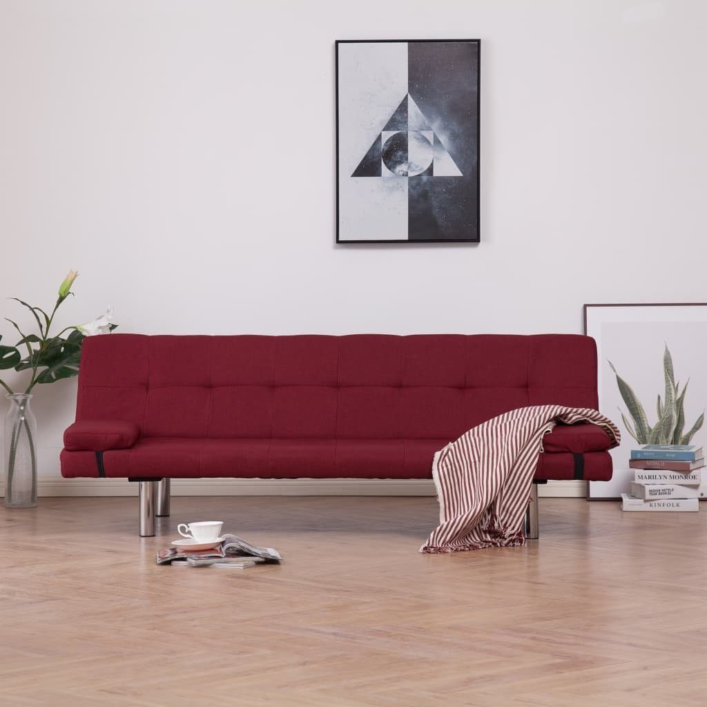 möbelando Sofa Friedenfels, L/B/H: 168x77x66 cm, aus Stoff in Weinrot