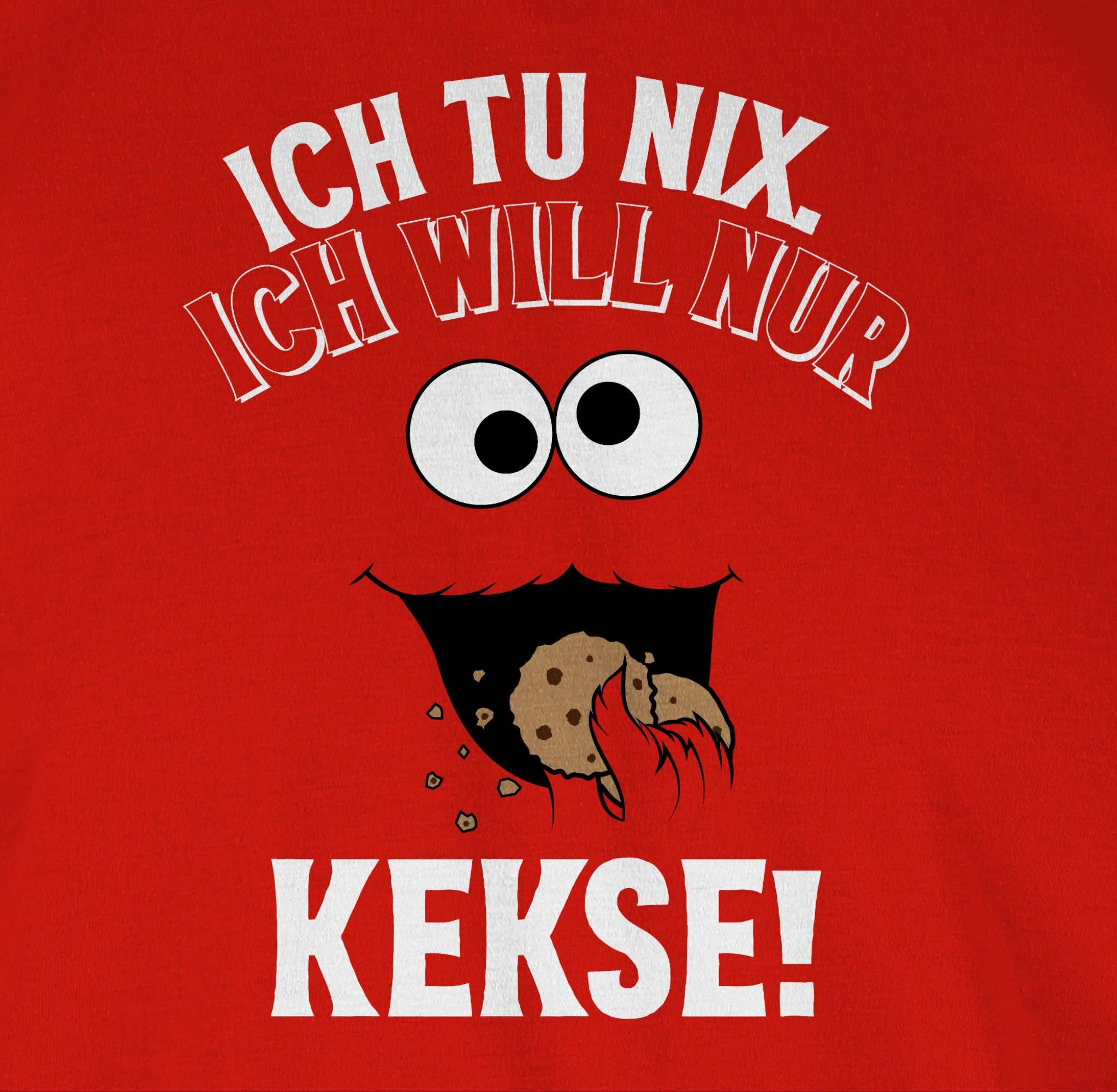 3 - nix Ich & Monster Kekse Keks Karneval Fasching nur Rot T-Shirt Keksmonster Ich will Cookie tu Shirtracer