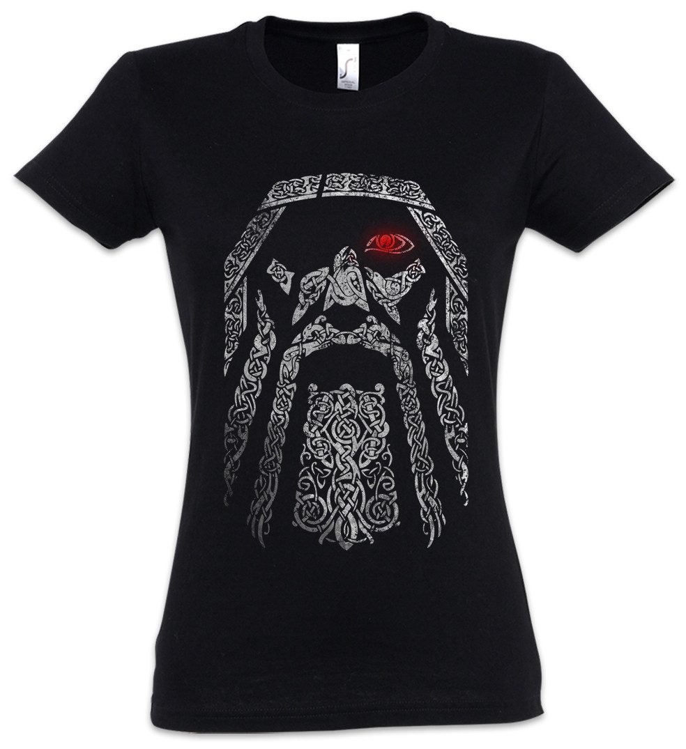 Urban Backwoods Print-Shirt Odhin IV Damen T-Shirt Wölfe Odin Wolves Paganism Newpaganism Thor (1-tlg) Wikinger Loki Vikings