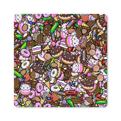 MuchoWow Gaming Mauspad Süßigkeiten - Design - Schokolade - Kuchen - Lutscher - Kinder (1-St), Gaming, Rutschfester Unterseite, Mausunterlage, 50x50 cm, XXL, Großes