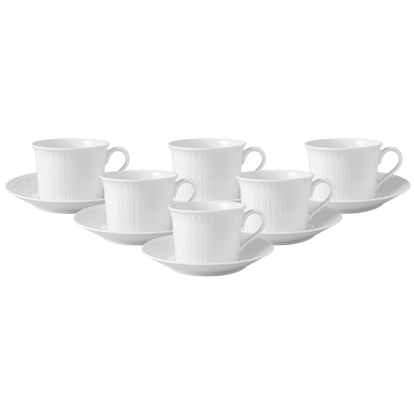 Villeroy & Boch Tasse Cellini Espressotassen mit Untertassen 100 ml, 12-tlg., Porzellan