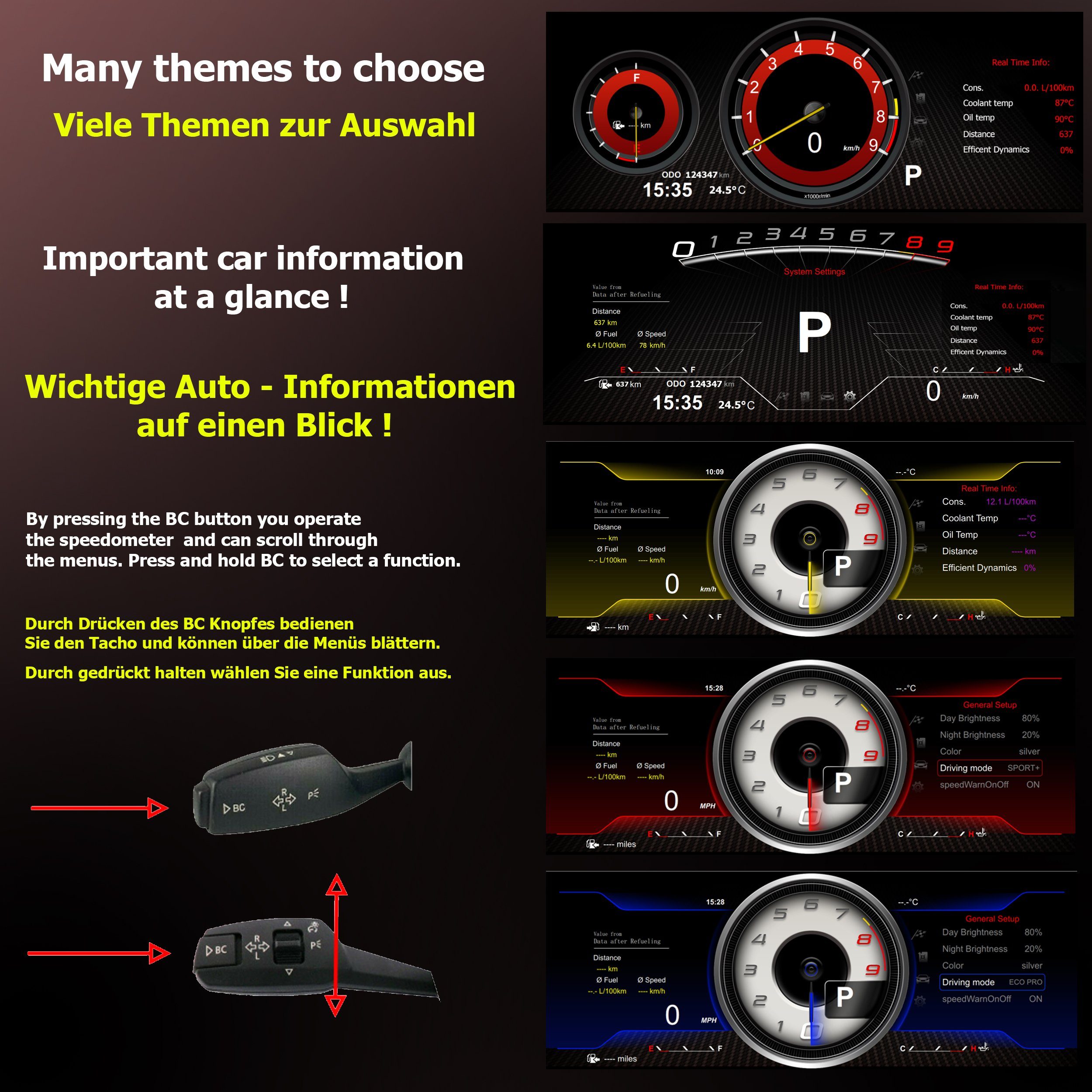 TAFFIO Tachometer Für BMW F20 F21 F22 F23 F48 F39 F45 F46 Digital Tacho Kombiinstrument