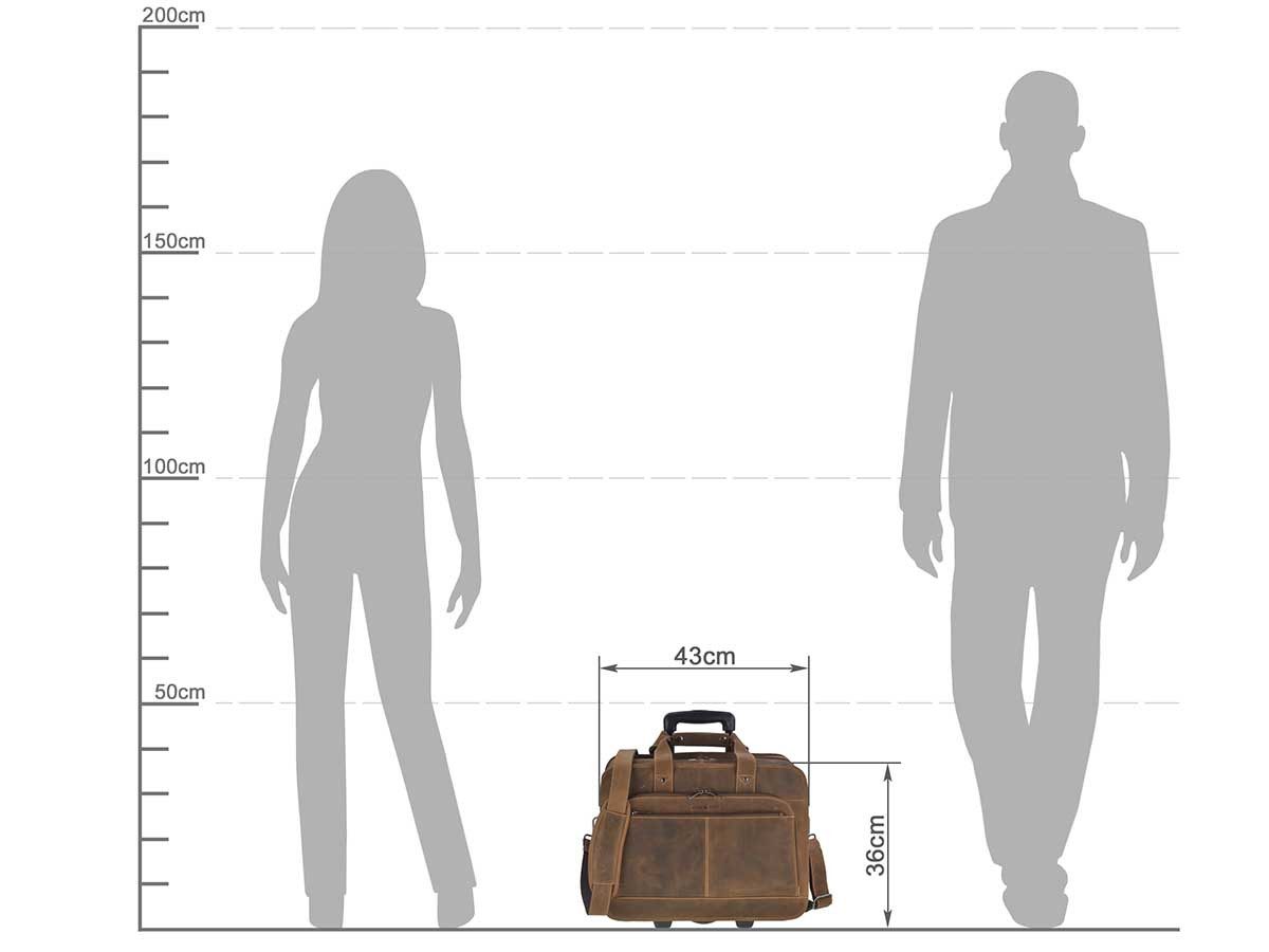 Greenburry Aktentasche Vintage, Businesstasche, Rolltasche, für Herren, für Damen, mit Notebookfach