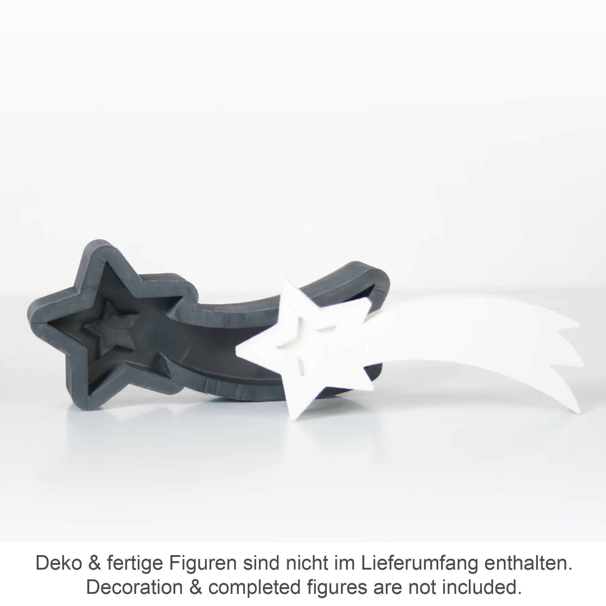 Kreative Feder Silikonform „Sternschnuppe“ aus hochwertigem zum ..., Silikon hochwertigem Silikon mit Beton, aus aus Deutschland Basteln