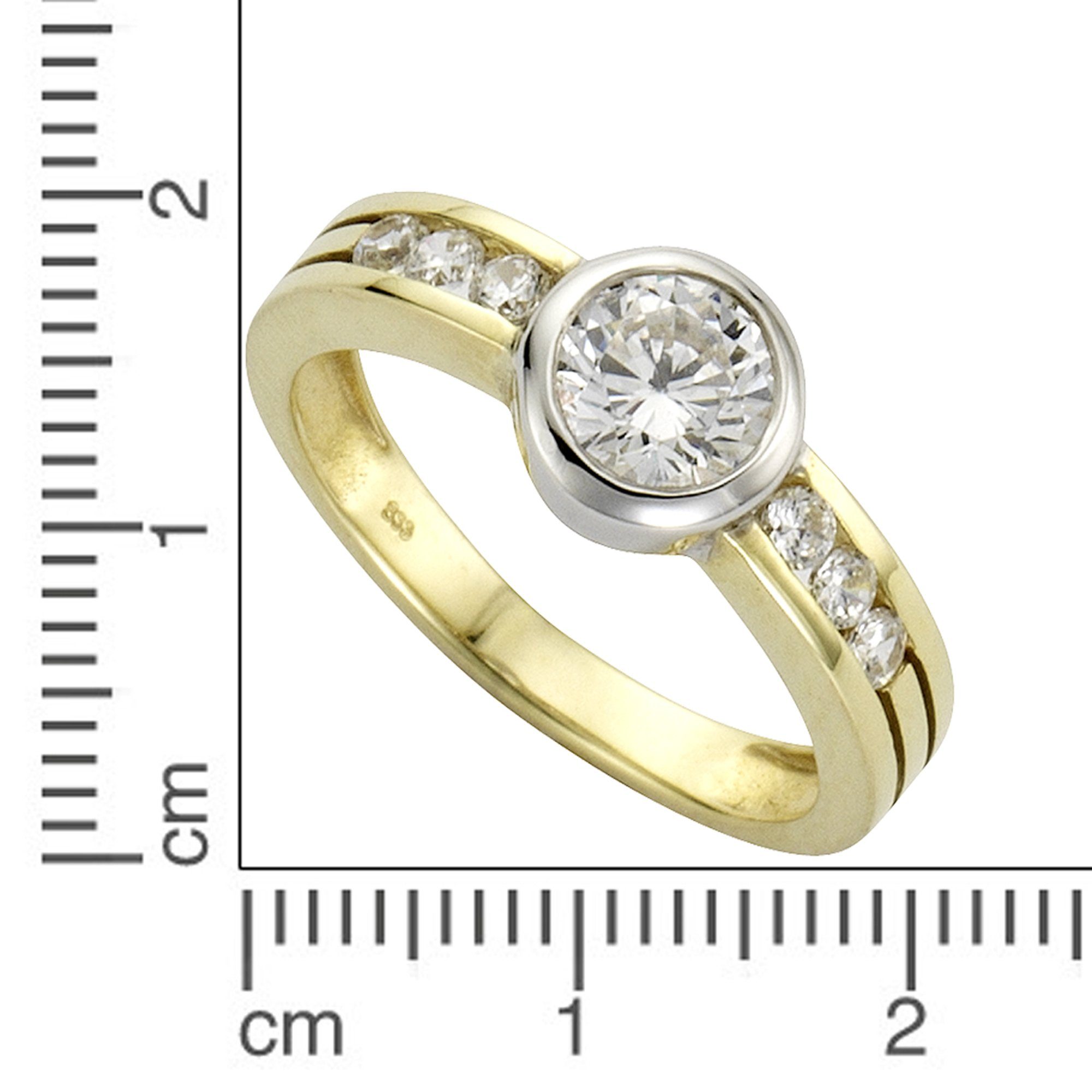 CELESTA Fingerring 375/- Gelbgold 2farbig Zirkonia günstig online kaufen