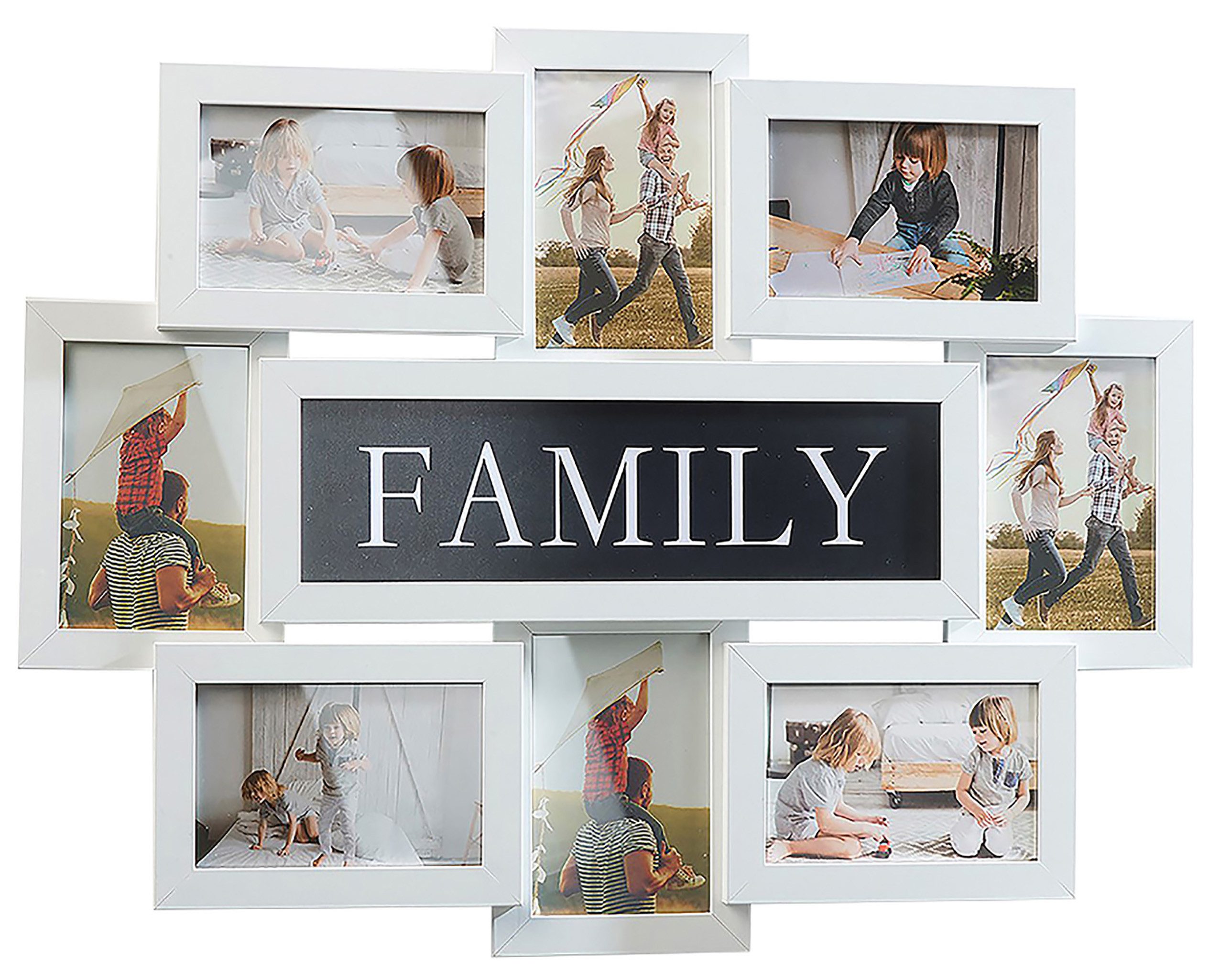 Kobolo Bilderrahmen Collage Bilderhalter Fotorahmen Holz FAMILY weiß 10x15 günstig online kaufen