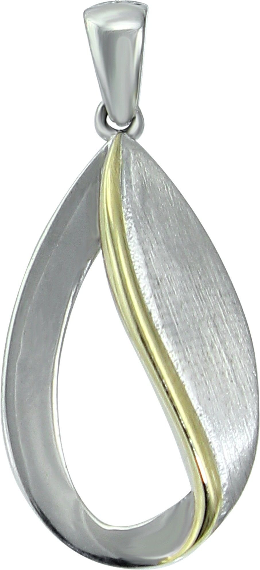 SilberDream Kettenanhänger SilberDream Damen Träne Ketten-Anhänger silberfarb (Kettenanhänger), Kettenanhänger (Träne) 925 Sterling Silber, silber, gold ca. 3cm