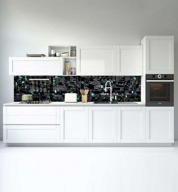 MyMaxxi Dekorationsfolie Küchenrückwand Technologie Muster selbstklebend Spritzschutz Folie