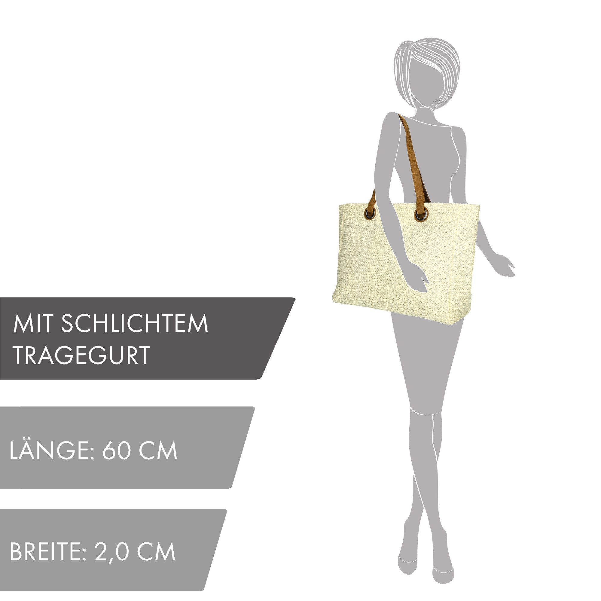 Enrico Benetti Strandtasche Badetasche mit Reißverschluss Damen Herren (Shopper, groß), in schöner Bastoptik
