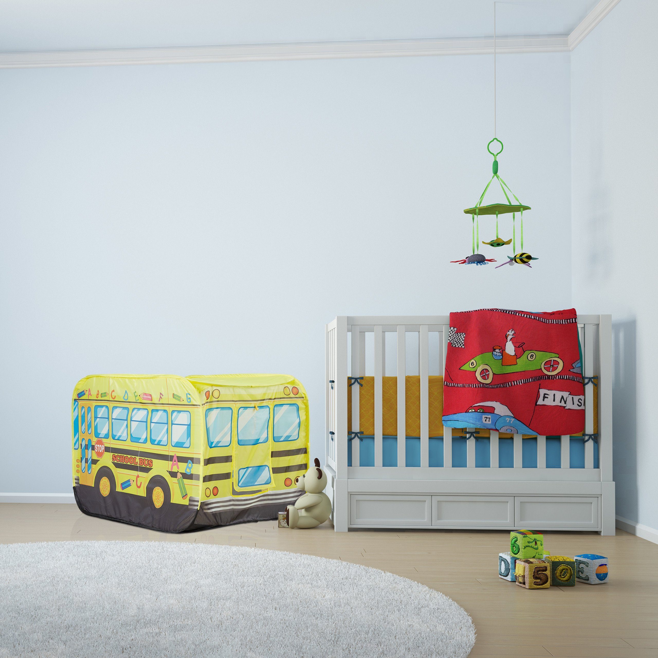 relaxdays Spielzelt Pop Up Spielzelt Schulbus günstig online kaufen