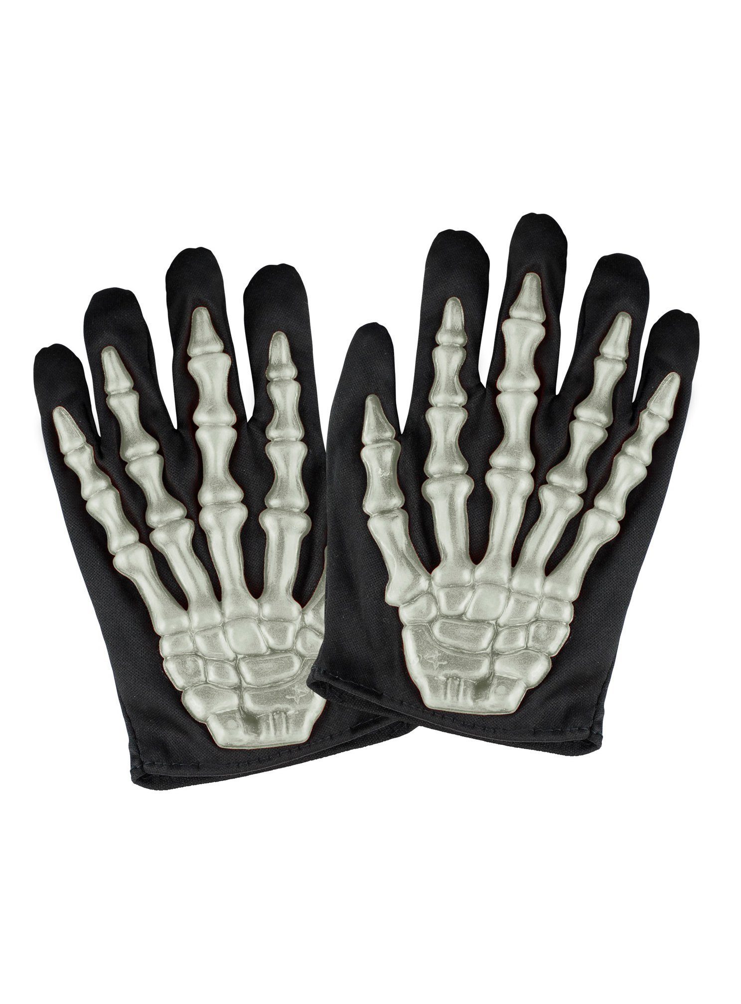 Widdmann Kostüm Leuchtende Skeletthandschuhe, Halloween-Handschuhe für Kinder, die im Dunkeln leuchten