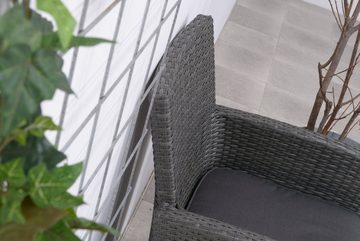 Garden Impressions Gartenlounge-Set Hohe Dining Polyrattan Lounge "Aboyne", inkl. Zwei Sesseln und einem Hocker
