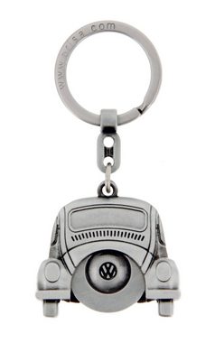 VW Collection by BRISA Schlüsselanhänger Volkswagen Schlüsselring im Käfer/Beetle Design, mit Einkaufswagenchip aus Metall