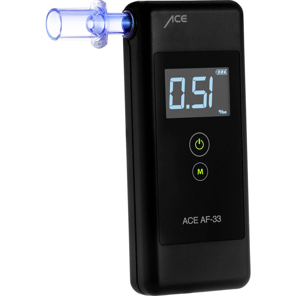 ACE Alkohol-Teststreifen ACE AF-33 Alkoholtester Dunkelgrau 0.00 bis 5.00 ‰ inkl. Display
