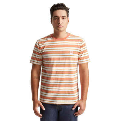Brixton T-Shirt »Hilt Multi Stripe S/S Knit - off white/lion sun wa«