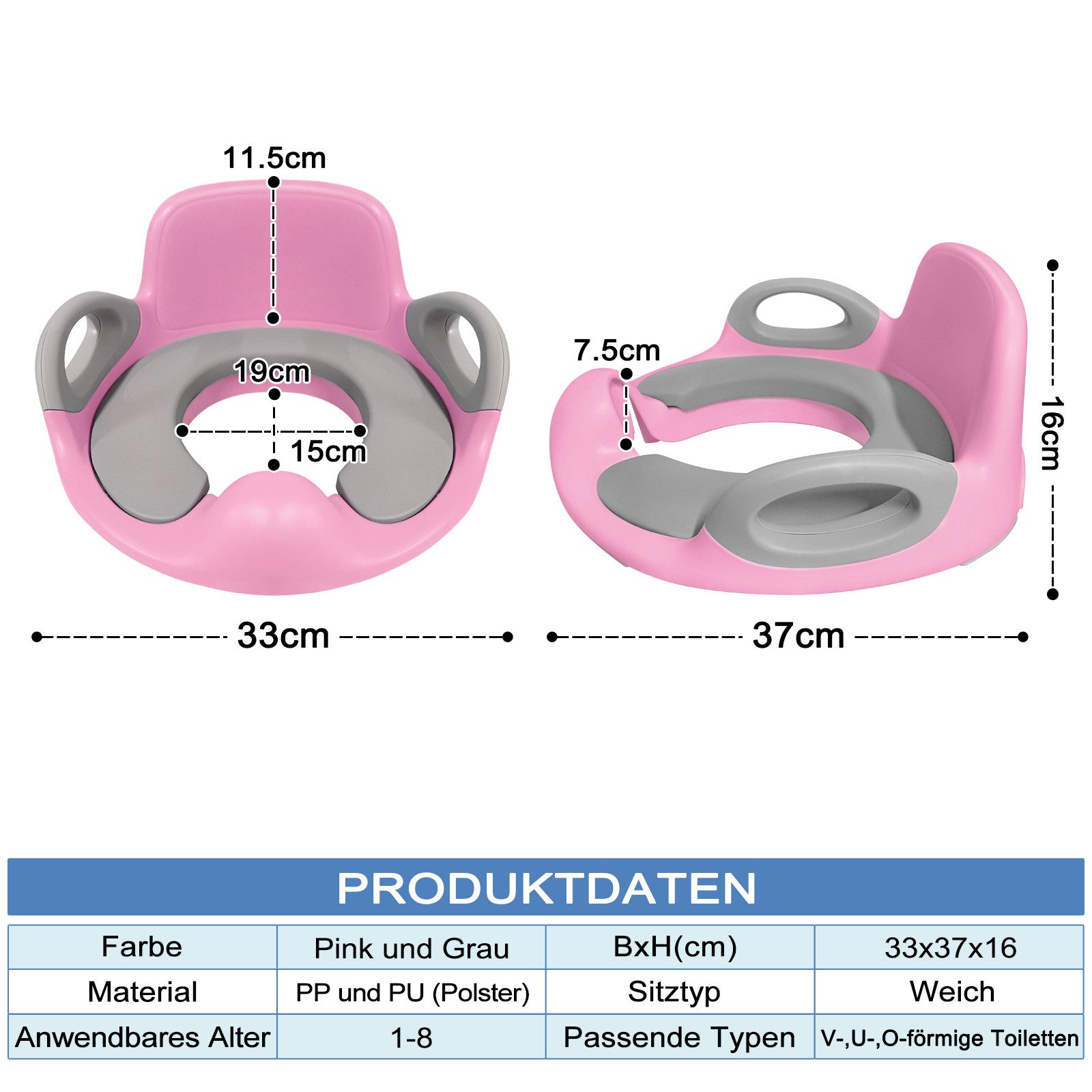 FIVMEN Baby-Toilettensitz Kinder WC Aufsatz, Baby Potty Training Toilettentrainer