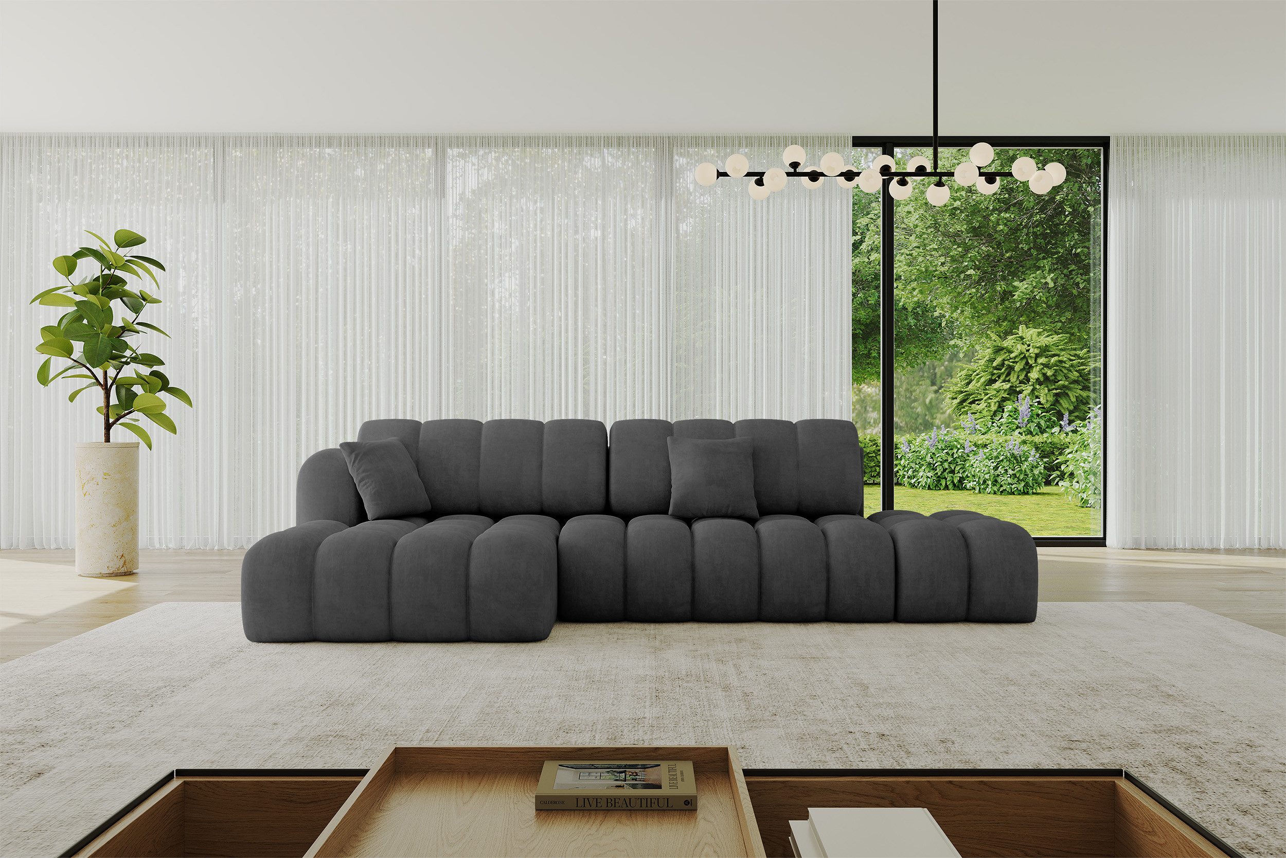ALTDECOR Ecksofa OLEA-L2-S, Couch mit Schlaffunktion, Wohnzimmer - Ecksofa, Corner Sofa Bett Eckcouch Couch L-Form Schlafcouch Ausziehbar