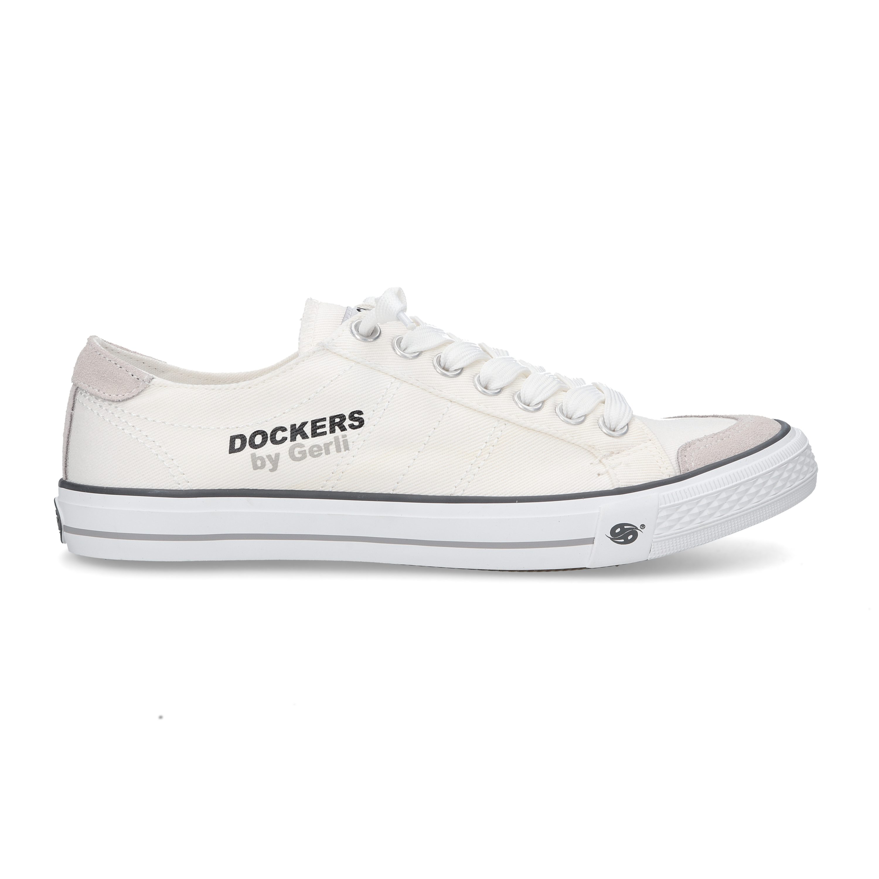 Dockers by Gerli Slip-On Sneaker, Freizeitschuh, Retro Sneaker, Fake Schnürung, in cooler Jeansoptik