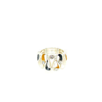 Mein Style Fingerring elastischer Ring Tropfen tricolor R5188 1 (1 Stück, 1-tlg., 1 Stück), der Ring ist elastisch, für mehrere Ringgrößen geeignet