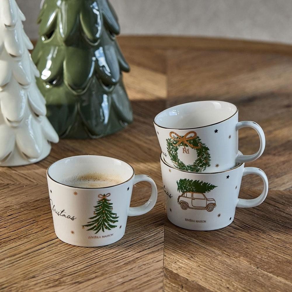 Rivièra Maison Geschirr Henkelbecher Tasse Joyful Christmas Mug (3er-Set) günstig online kaufen