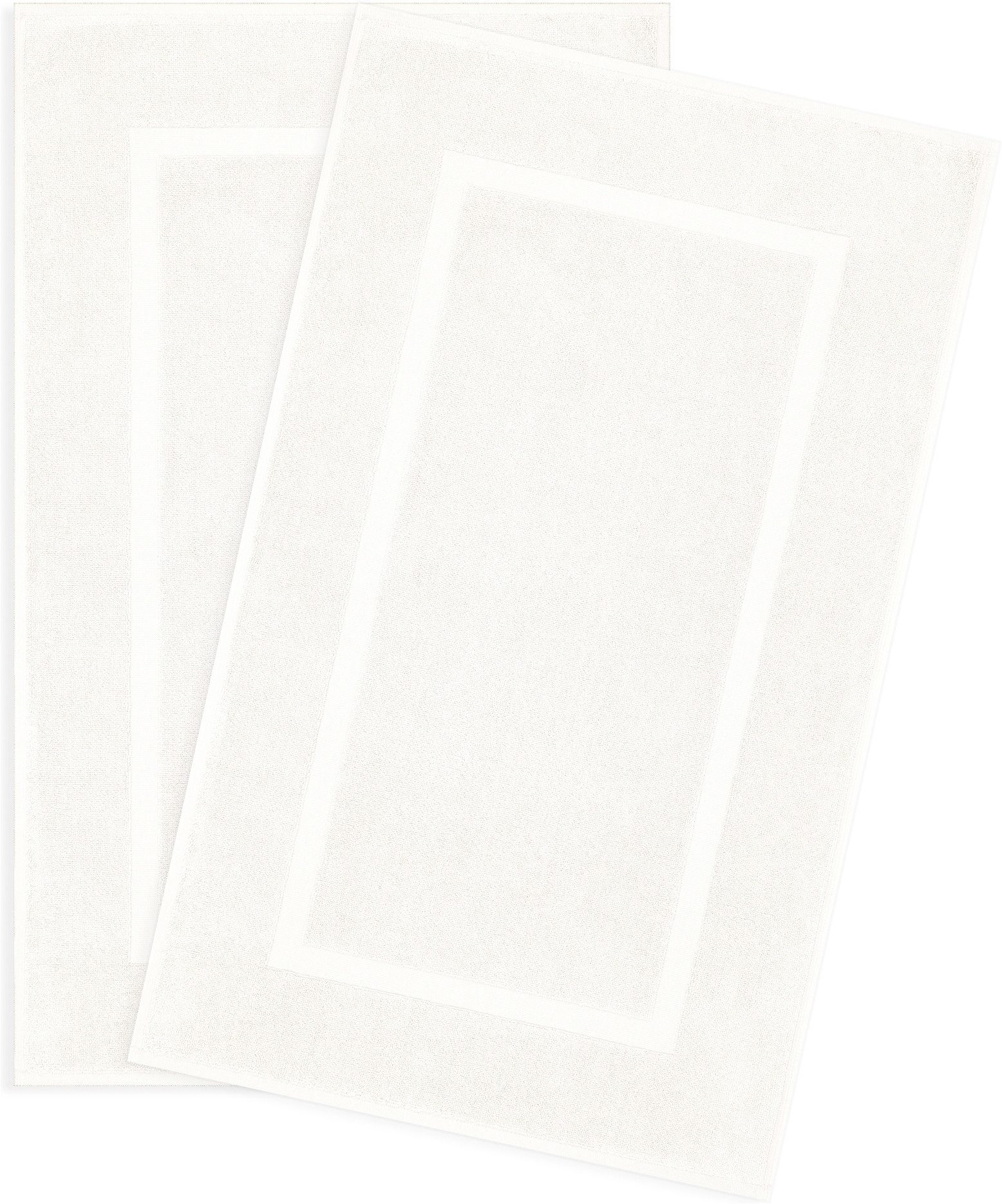 HAMMETEX Badematte Hotelmatte, Duschvorleger, Höhe 5 mm, rutschhemmend beschichtet, beidseitig nutzbar, Baumwolle, rechteckig, 2-teiliges Set, einfarbig, 100% Baumwolle