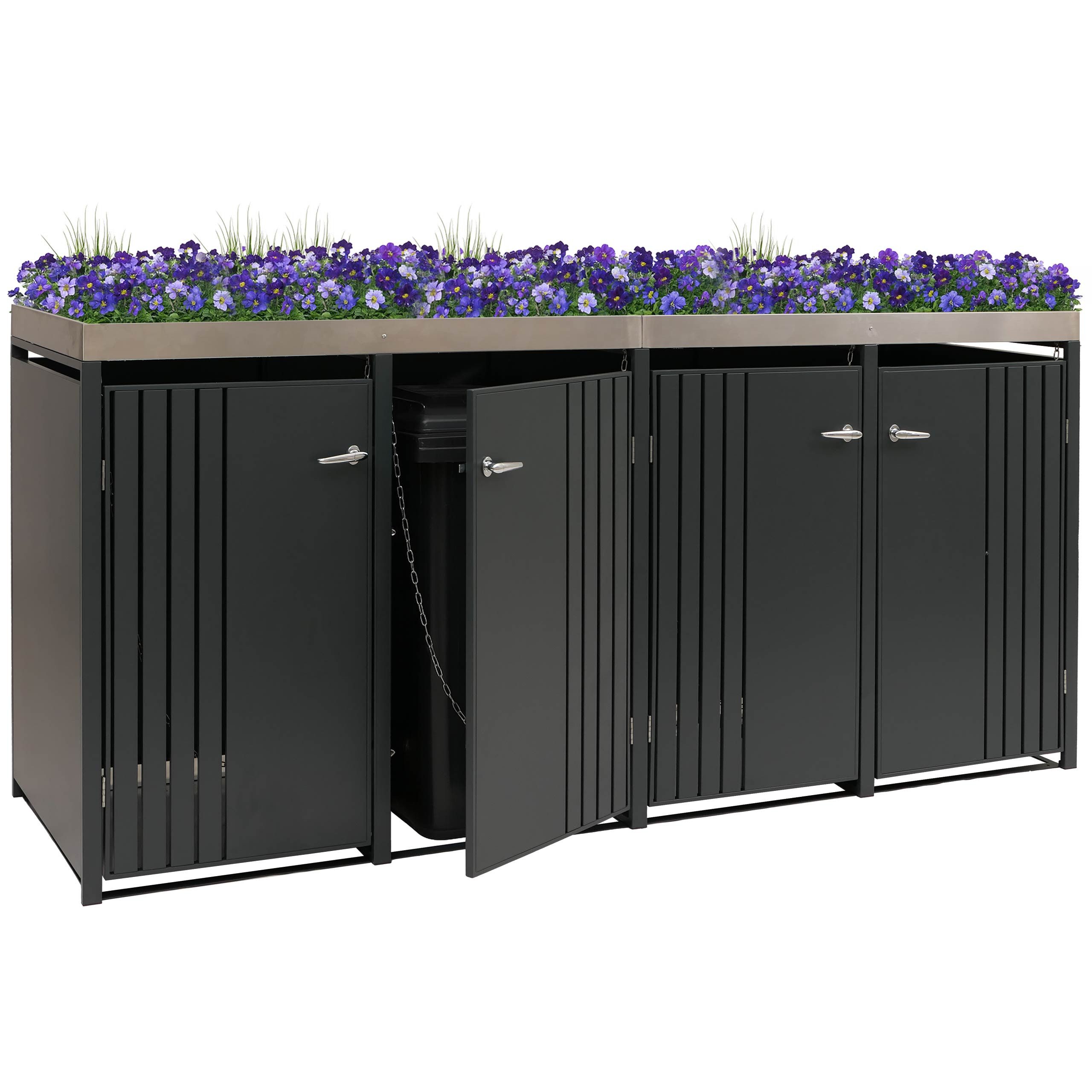 MCW Mülltonnenbox MCW-O67-PK-4 (1 St), Luftzirkulation durch Belüftungsschlitze