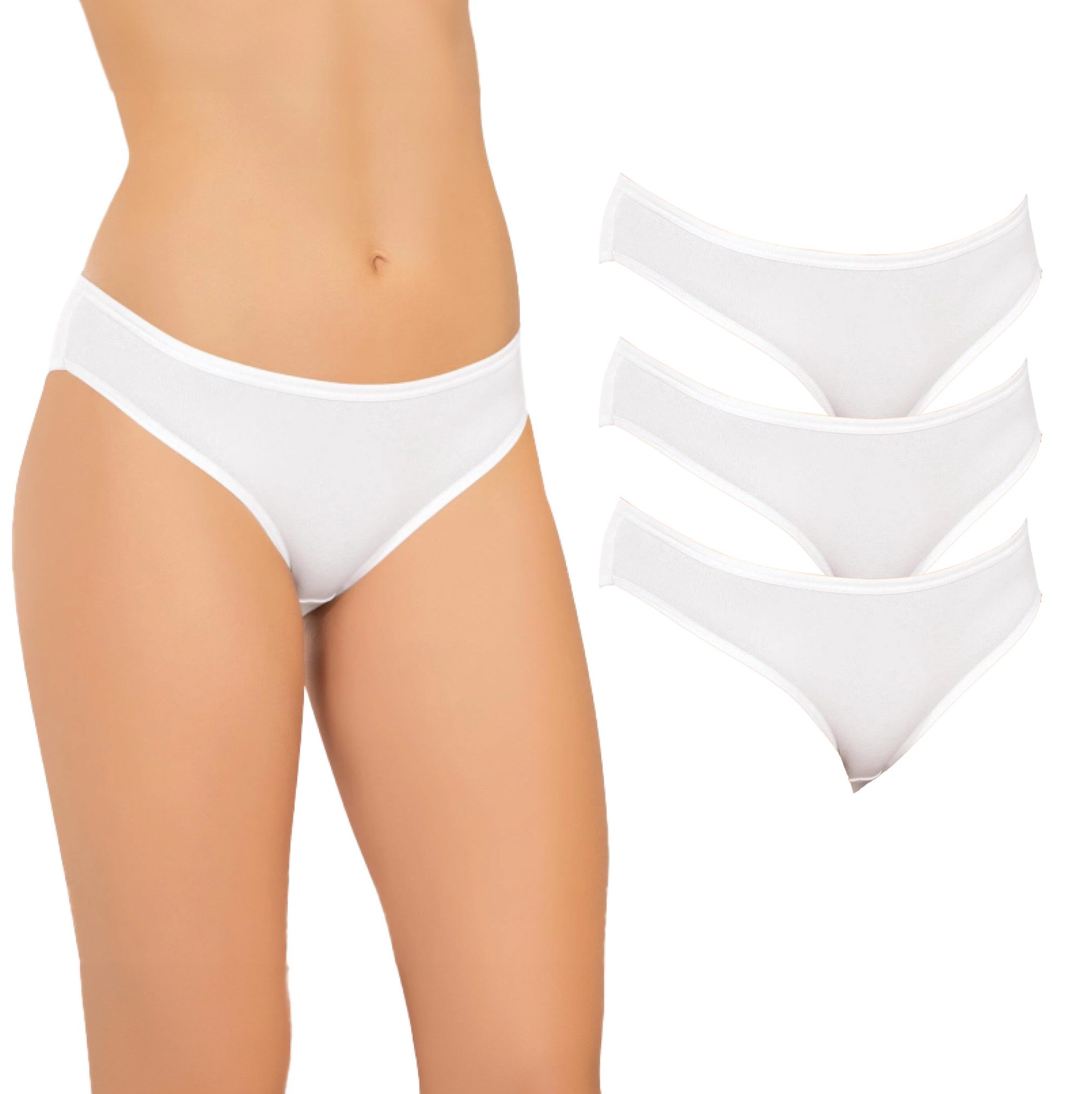 erdem iç giyim Bikinislip 3er-Pack Damen Bambus Слипы, superdünn, 95% Bambus, S-3XL,schwarz/weiß