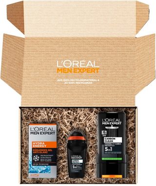 L'ORÉAL PARIS MEN EXPERT Pflege-Set »Bestseller Box«, 3-tlg., Nachhaltige Box: 100 % Recyclingmaterial, 100 % recycelbar