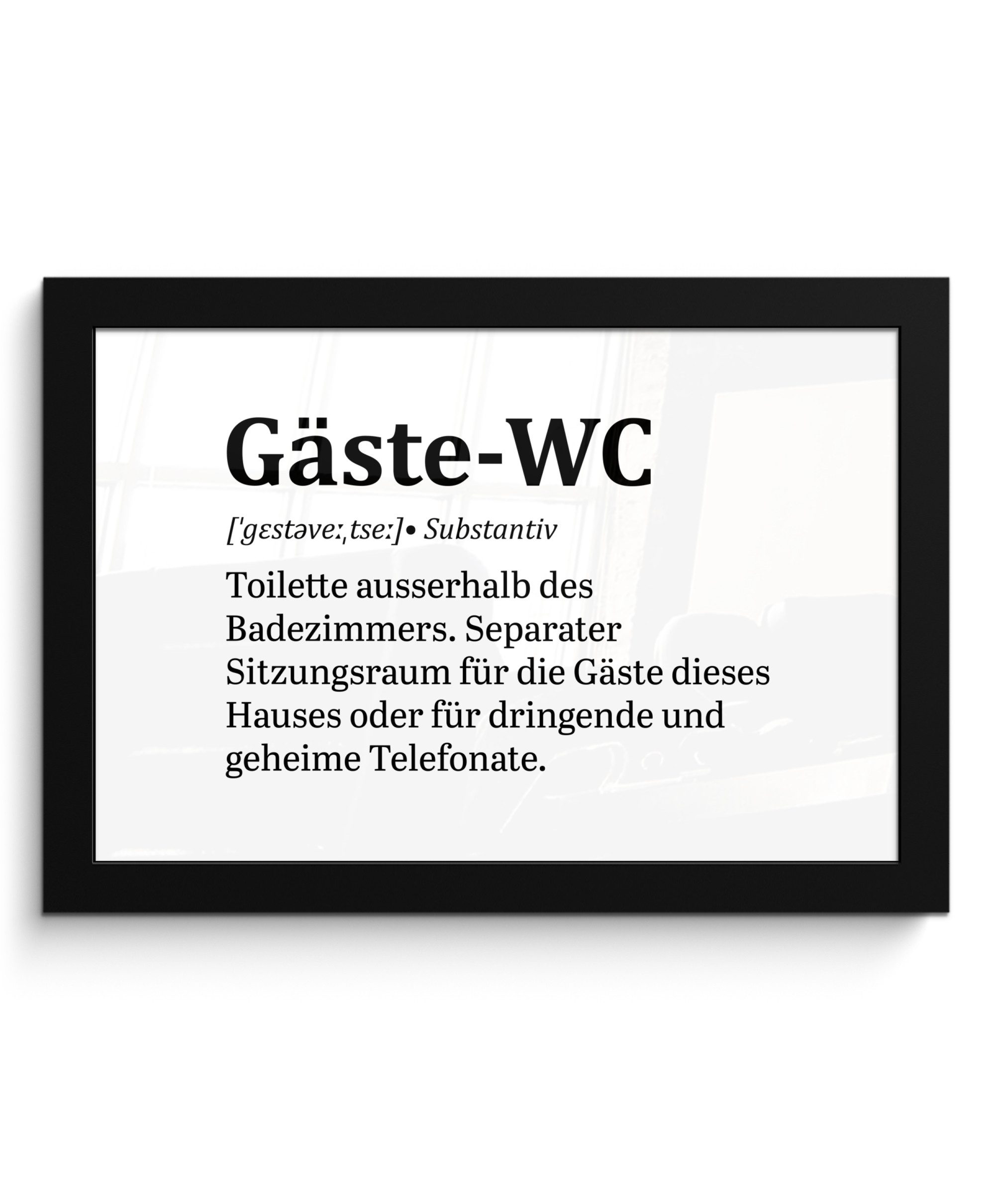Poster Zitat - Definition - Gästetoilette - Weiß