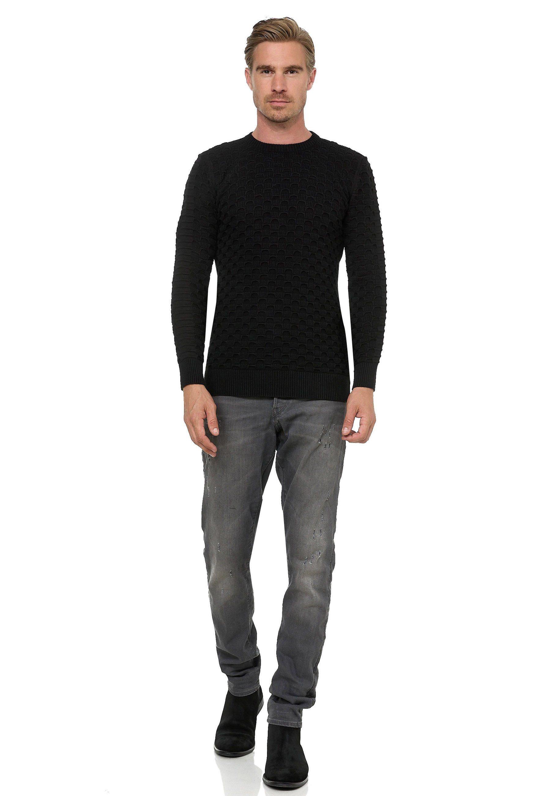 Rusty Neal Strickpullover mit modernem Strickmuster günstig online kaufen